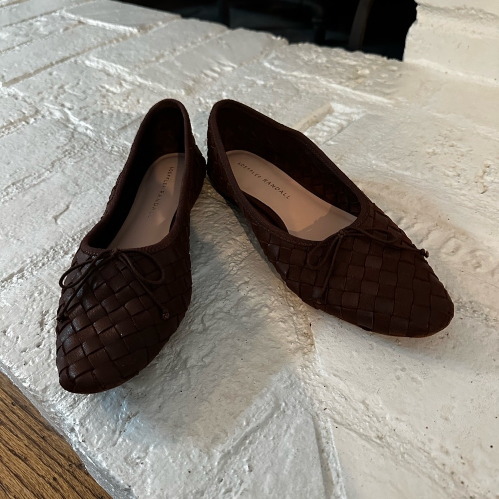Loeffler Randall Dark Brown Woven Loafers